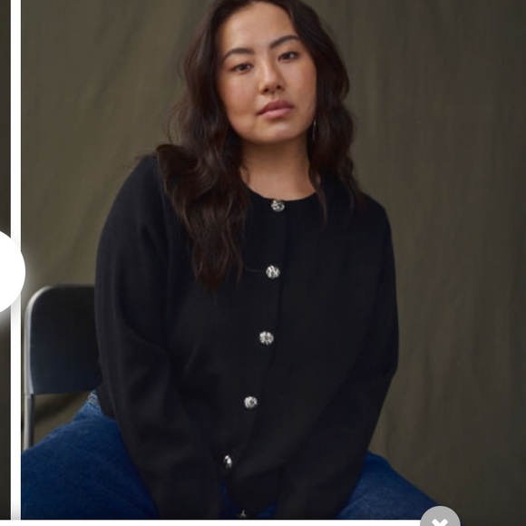 🤩BNWT Black Cardigan With Crystal Buttons - Picture 2 of 6